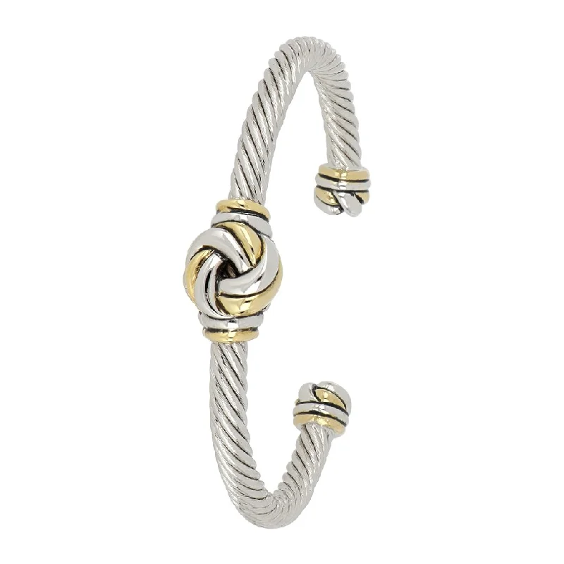 John Medeiros : Infinity Knot Two Tone Center Wire Cuff Bracelet