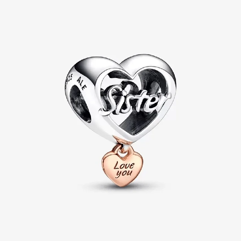 PANDORA : Love You Sister Heart Charm