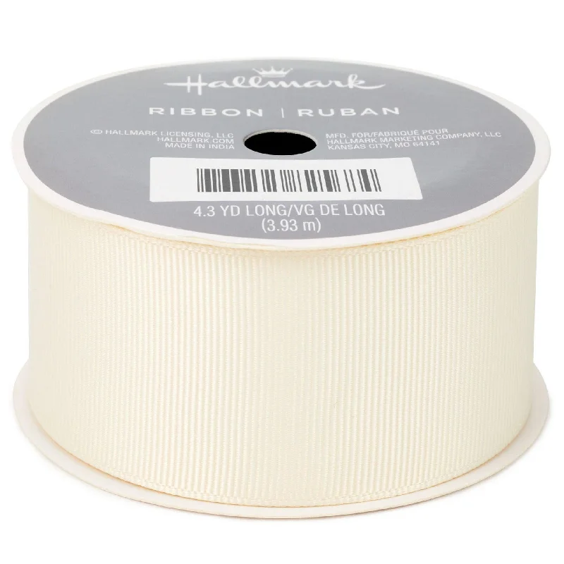 Hallmark : 1.5" Antique White Grosgrain Ribbon, 12.9'