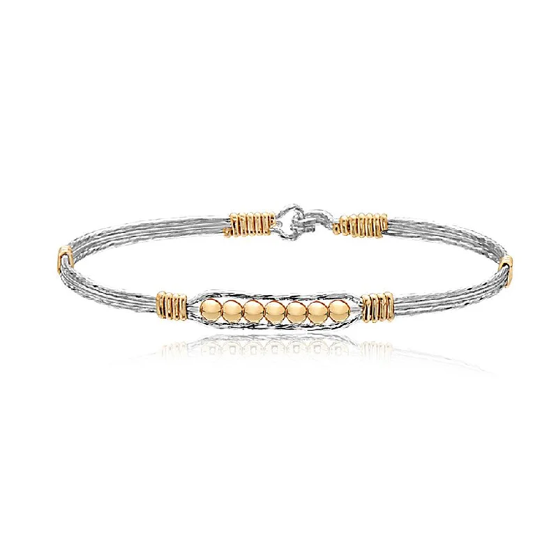 Ronaldo Jewelry : Power of Prayer Bracelet (Silver with Gold Beads)