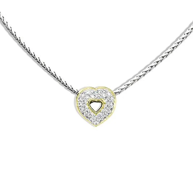 John Medeiros : Heart Collection Pavé Pendant with Chain