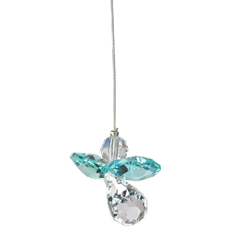 Woodstock Chimes : Crystal Guardian Angel Suncatcher - Blue Zircon (December)