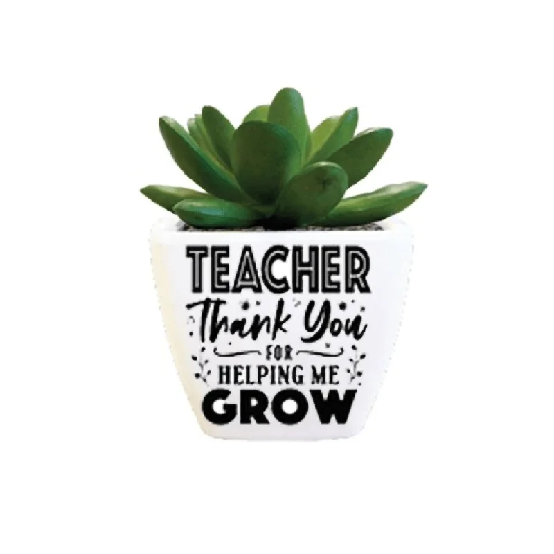 H & H Gifts : Succulent - Teacher - Thank You For Helping Me Grow