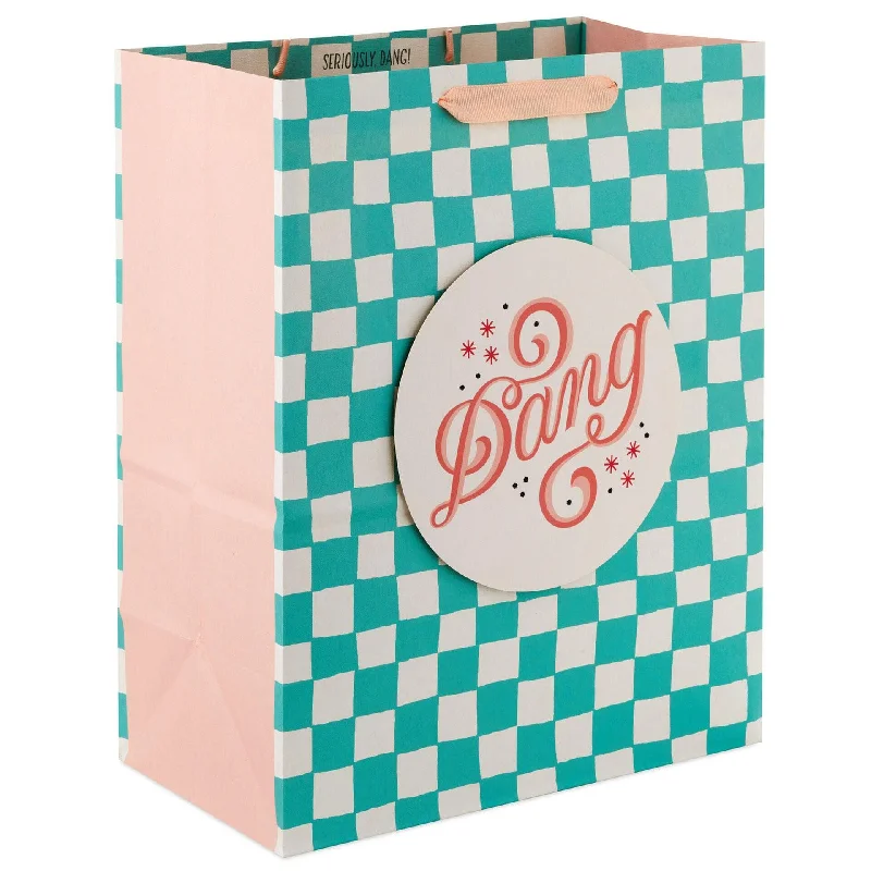 Hallmark : 13" “Dang” Green Check Large Gift Bag