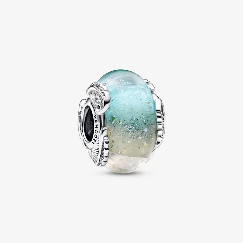 PANDORA : Multicolour Murano Glass & Curved Feather Charm