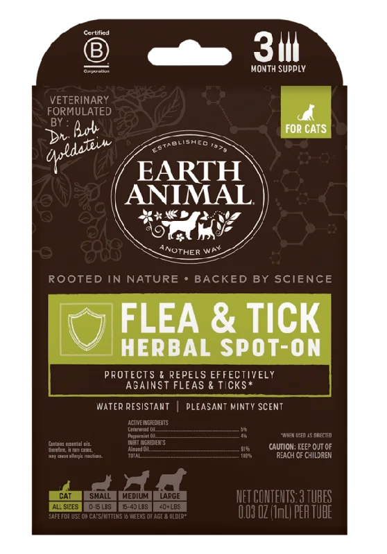 Earth Animal Flea & Tick Herbal Spot-on for Cats