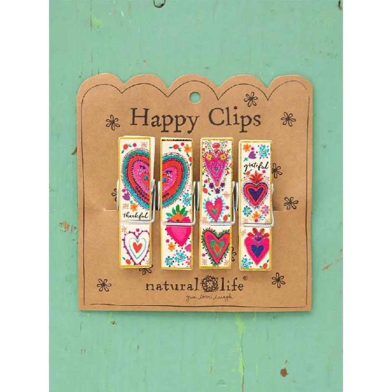 Natural Life : Bag Clips, Set of 4 - Hearts