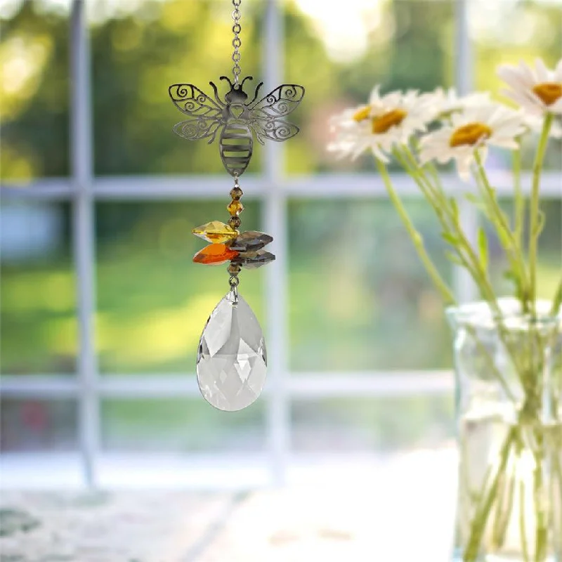 Woodstock Chimes : Crystal Fantasy Bee Sun Catcher - Bee Charm