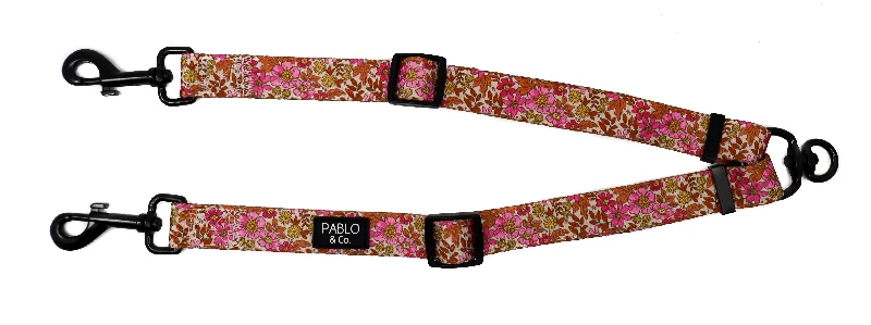 Pink Posies: Adjustable Leash Splitter