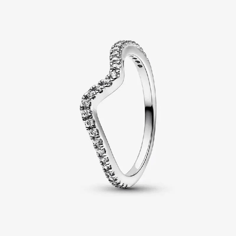 PANDORA : Sparkling Wave Ring - Sterling Silver