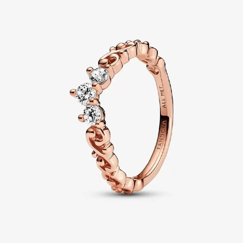 PANDORA : Regal Swirl Tiara Ring - Rose Gold Plated