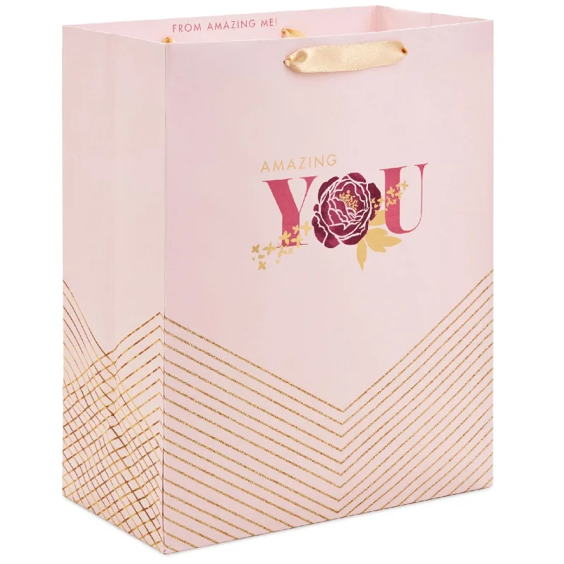 Hallmark : 13" Amazing You Pink and Gold Large Gift Bag