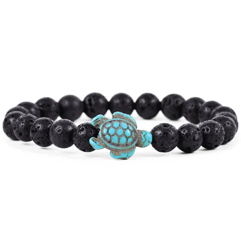 Fahlo : The Journey Bracelet - Sea Turtle-Tracking Bracelet in Lava Stone