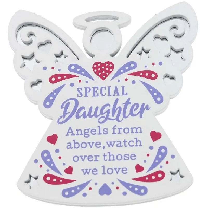 H & H Gifts : Reflective Angel - Daughter - Sentiment Hanging ornament