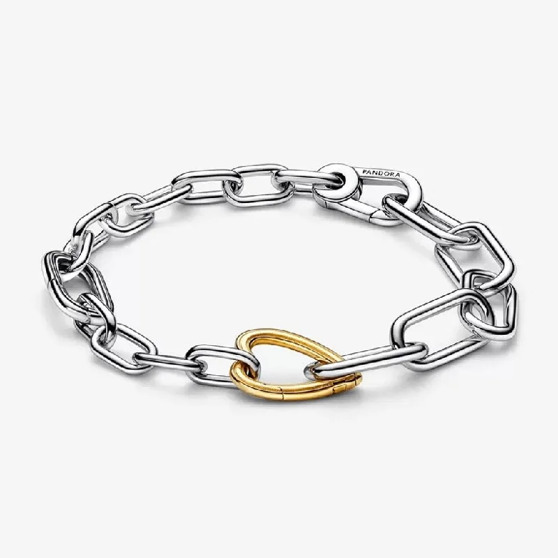 PANDORA : Pandora ME Two-tone Heart Link Chain Bracelet