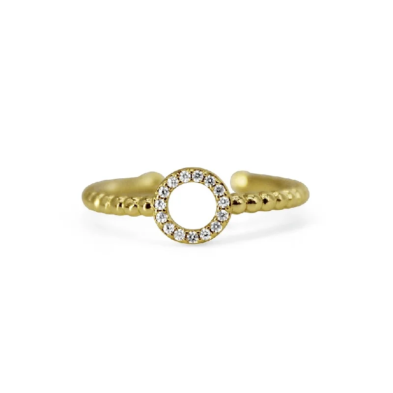 Stia : Pavé Open Circle Droplet Ring