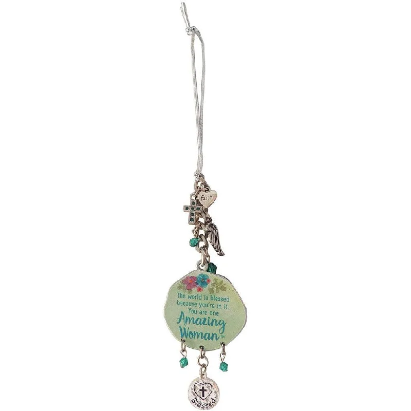 Cathedral Art : Green Floral Amazing Woman Car Charm Bling