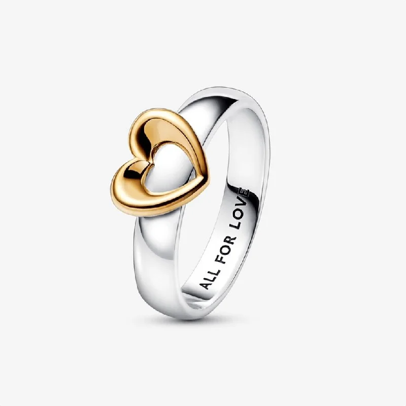 PANDORA : Radiant Two-tone Sliding Heart Ring