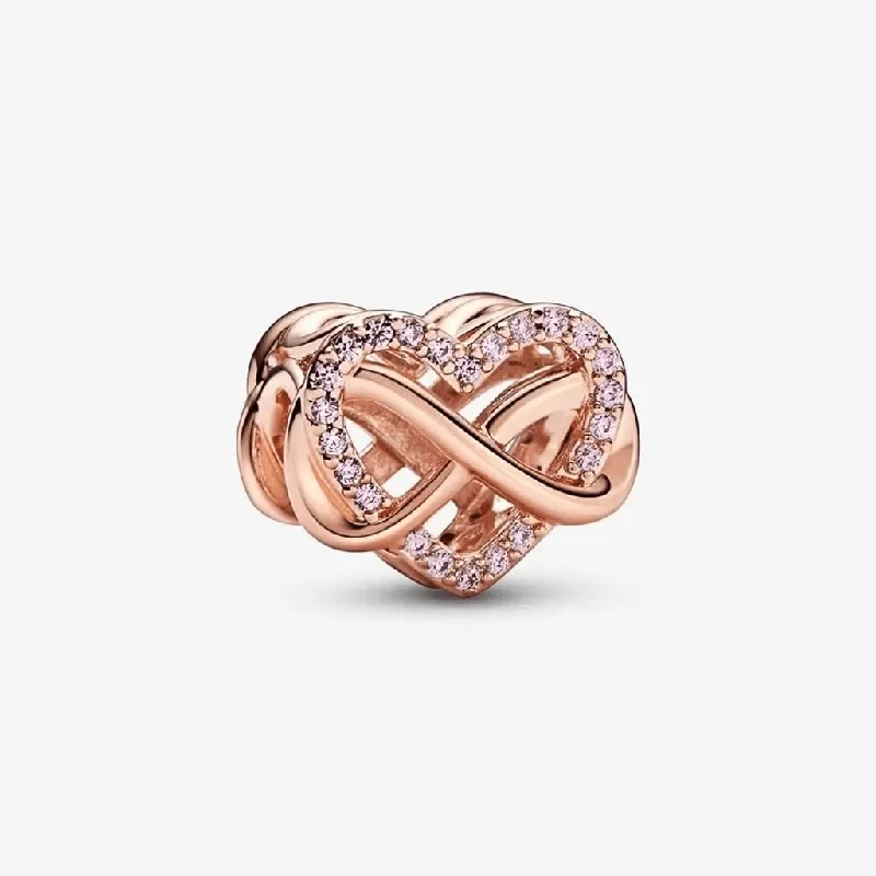 PANDORA : Family Infinity Pink Heart Charm