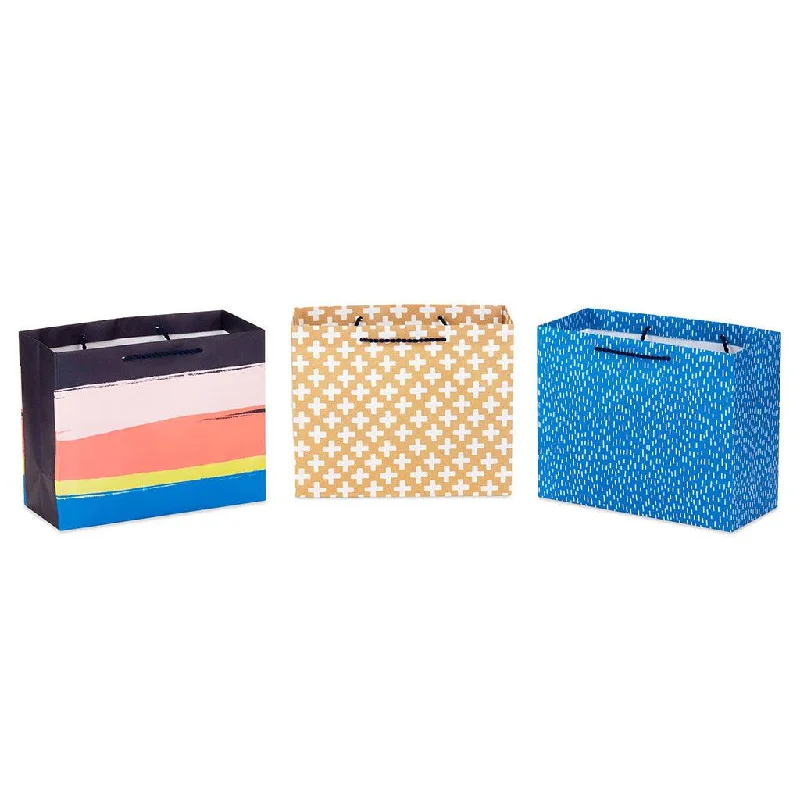 Hallmark : 7.7" Assorted Modern Designs 3-Pack Medium Horizontal Gift Bags