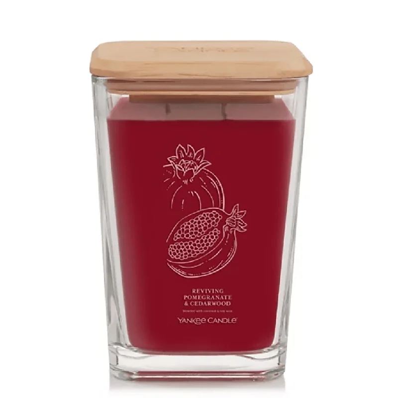 Yankee Candle : Well Living Collection - Large Square Candle in Reviving Pomegranate & Cedarwood