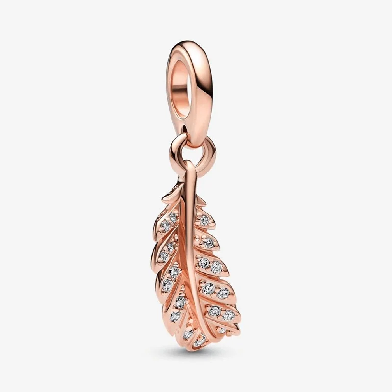 PANDORA : Floating Curved Feather Dangle Charm