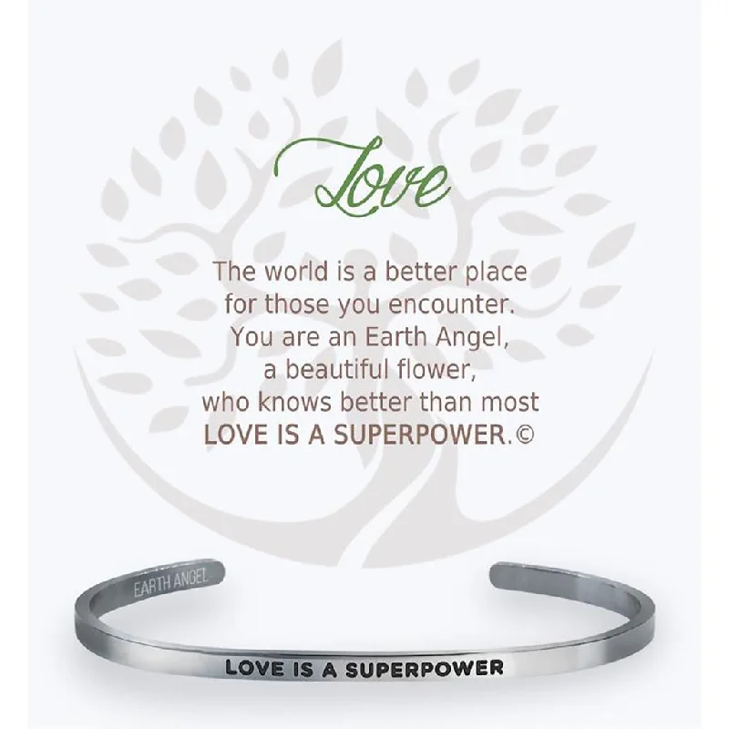 Earth Angel : Love Cuff Bracelet in Silver