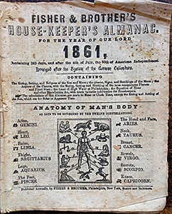 (American) Fisher & Bros. Fisher & Brother’s House-Keeper’s Almanac for the Year of Our Lord 1861.